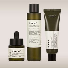 D.NUVO Fresh Ceramided™ Vitamin C Ampoule 18ml + Essential Toner 200ml + Water Cream 80ml 3-Piece Complete Radiance and Barrier Set _ Made in Korea